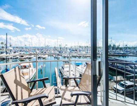 A marina view from a balcony