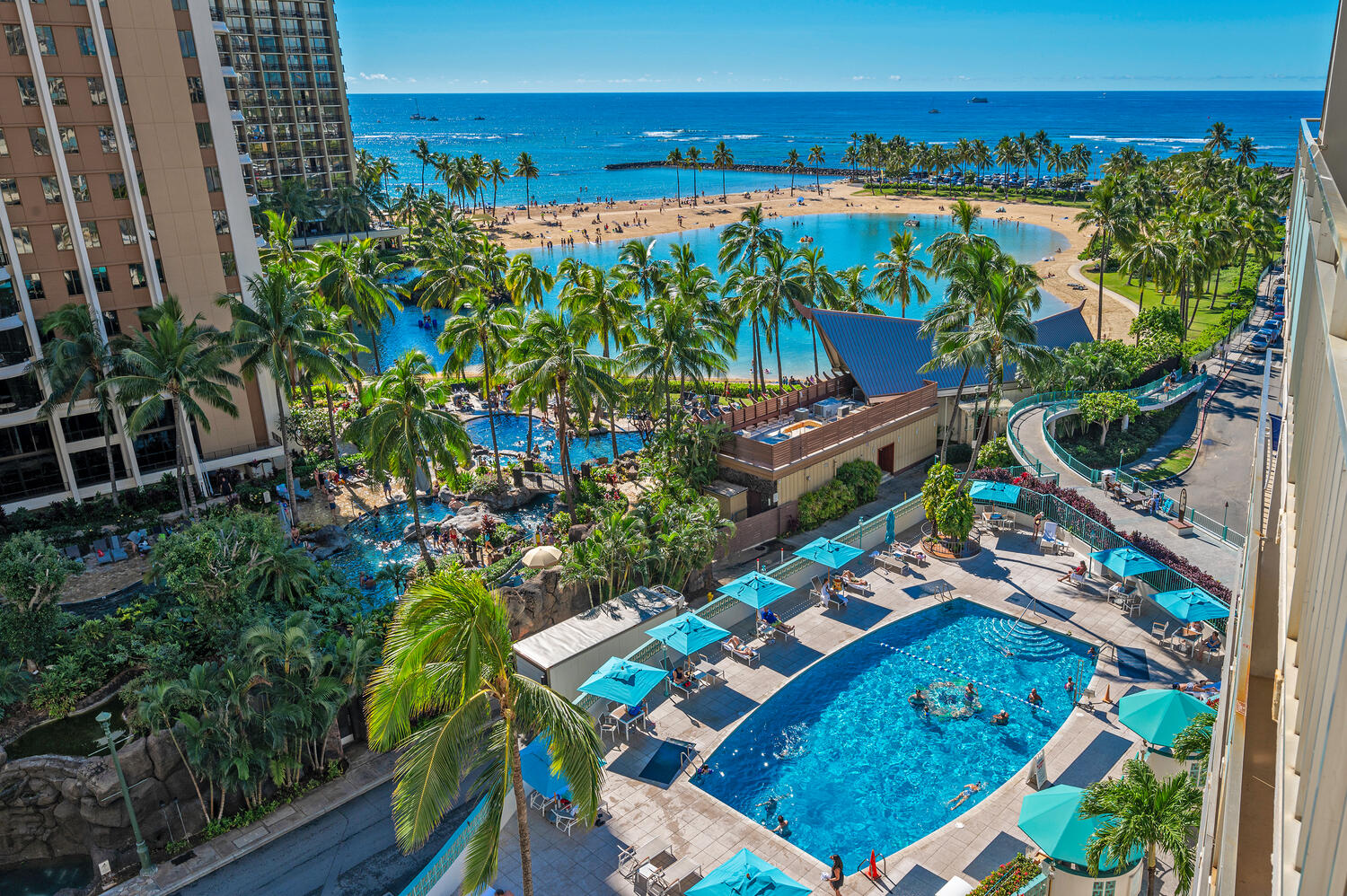 View of the pool at the Ilikai 